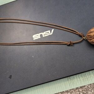 Brown Necklace with Walnut Pendant
